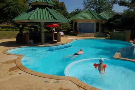 Resort bungalows outside town