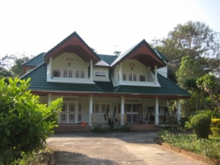 Victorian-style home in park